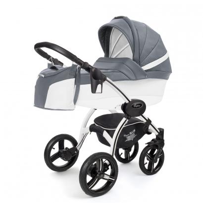 Коляска для новорожденных Esspero Grand I-Nova (шасси White) Nappa Blue Grey