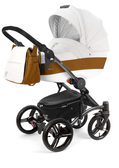 Коляска для новорожденных Esspero Grand Tour (шасси Graphite) Orange leatherette