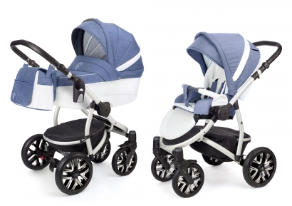 Детская коляска 2 в 1 Esspero Grand Discovery (шасси Grey) Jeans Blue