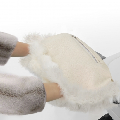 Муфта для рук на коляску Esspero Julia (Натуральный мех) Beige ST