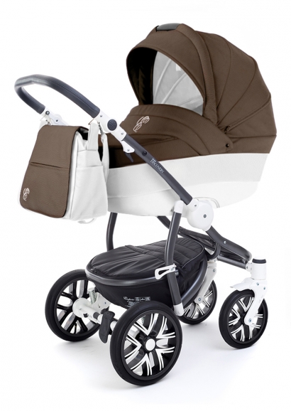 Коляска для новорожденных  Esspero Grand Discovery (шасси Graphite White) Cacao leatherette