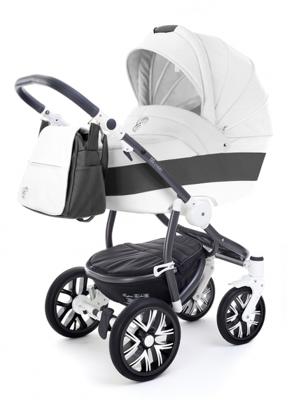 Коляска для новорожденных  Esspero Grand Discovery (шасси Graphite White) White leatherette