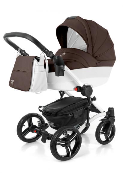 Коляска для новорожденных Esspero Grand Tour (шасси White) Cacao leatherette