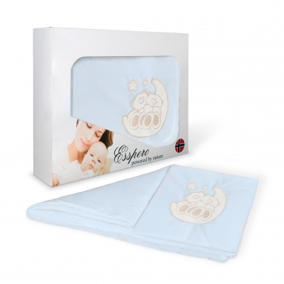 Комплект постельного белья в коляску Esspero Lui 5 предметов Мишки на луне Голубой