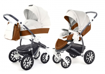 Детская коляска 2 в 1 Esspero Grand Discovery (шасси Graphite White) Orange leatherette