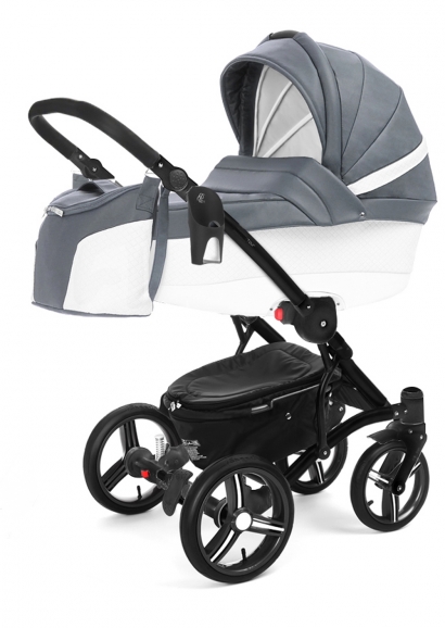 Коляска для новорожденных Esspero Grand Tour (шасси Black) Nappa Blue Grey