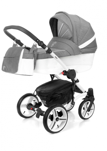 Коляска для новорожденных Esspero Grand Tour (шасси White) Jeans Grey
