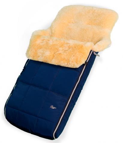 Конверт в коляску меховой Esspero Soda (натуральная овчина)  Navy