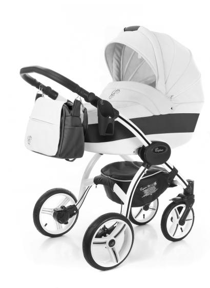 Коляска для новорожденных Esspero Grand I-Nova (шасси White) White leatherette