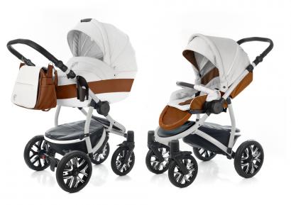 Детская коляска 2 в 1 Esspero Grand Discovery (шасси Grey) Orange leatherette