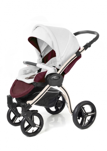 Детская прогулочная коляска Esspero Grand I-Nova (шасси Beige) Maroon leatherette