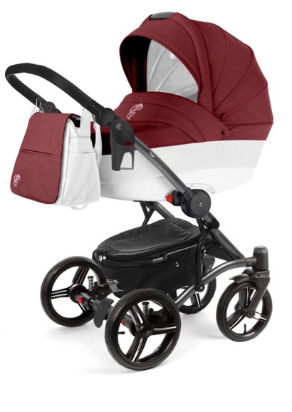 Коляска для новорожденных Esspero Grand Tour (шасси Graphite) Cherry leatherette