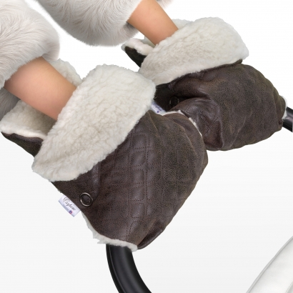 Муфта - рукавички для коляски Esspero Karolina (100% овечья шерсть) Brown