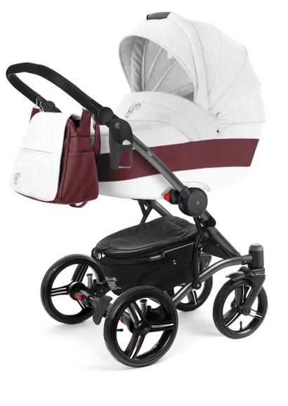 Коляска для новорожденных Esspero Grand Tour (шасси Graphite) Maroon leatherette