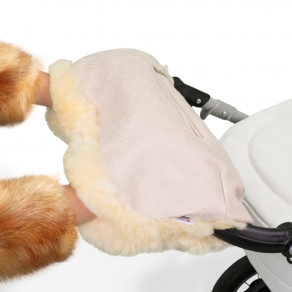 Муфта для рук на коляску Esspero Julia (Натуральный мех) Beige