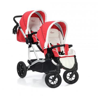 Детская коляска для двойни Esspero Duetto (шасси Grey) Red Lux