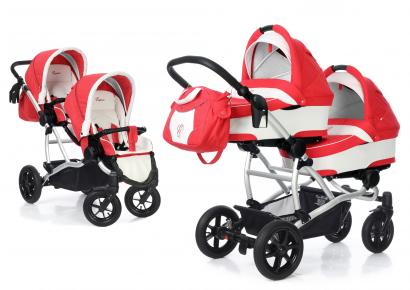 Детская коляска для двойни 2 в 1 Esspero Duetto (шасси Grey) Red Lux