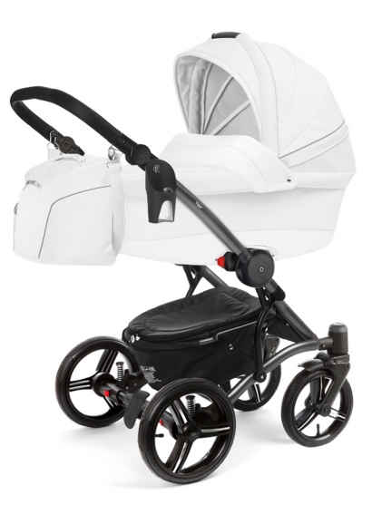 Коляска для новорожденных Esspero Grand Tour (шасси Graphite) Nappa White