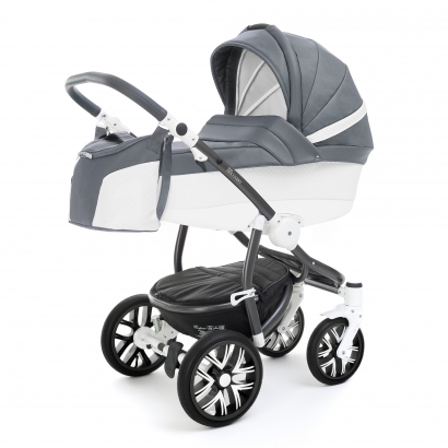 Коляска для новорожденных  Esspero Grand Discovery (шасси Graphite White) Nappa Blue Grey