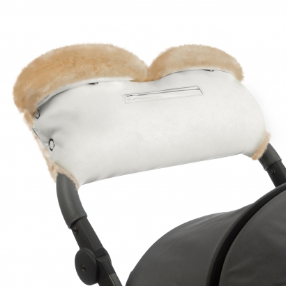 Муфта для рук на коляску Esspero Isabella (100% овечья шерсть) White