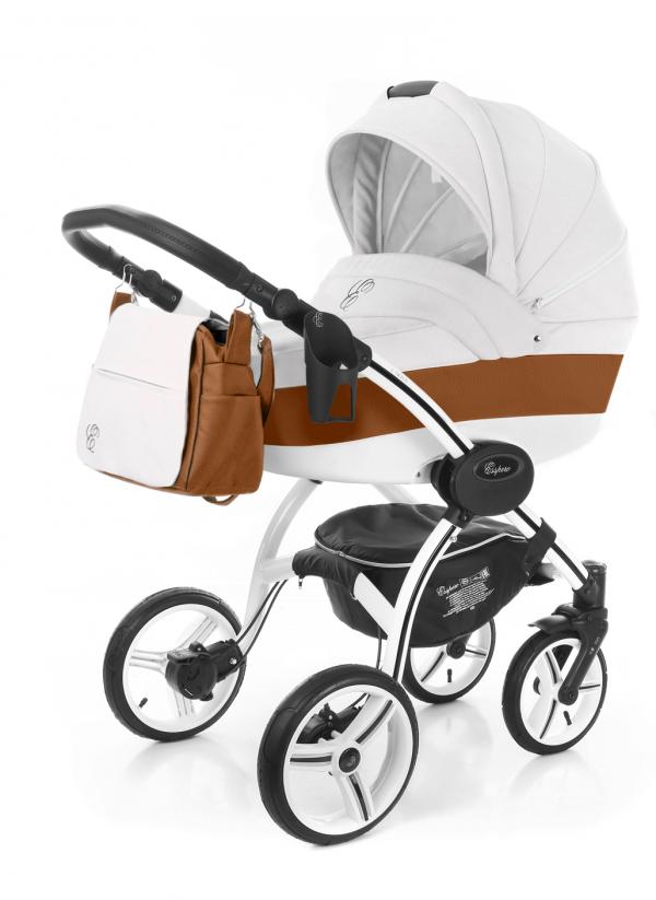 Коляска для новорожденных Esspero Grand I-Nova (шасси White) Orange leatherette